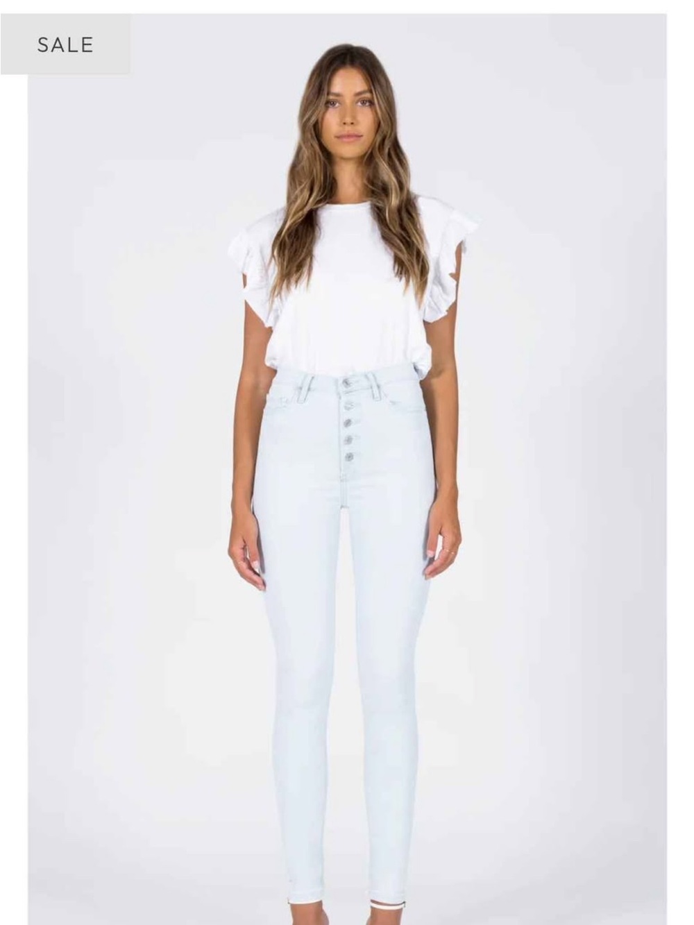 Black Orchid Denim High-Rise Light Blue Button-Fly Skinny Jeans